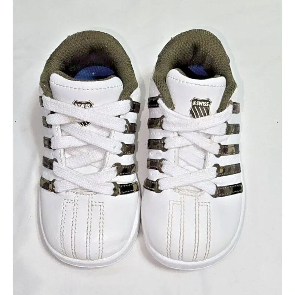 k swiss vn camo toddler sneakers size 7 white‎ shoes camo stripes lace up kids